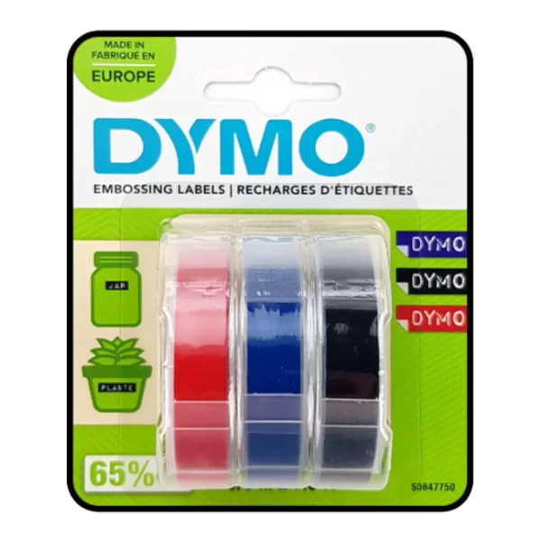 Dymo Vintage Embossing Tape, 9mm x 3m, Assorted Colors (Pack of 3 pcs)
