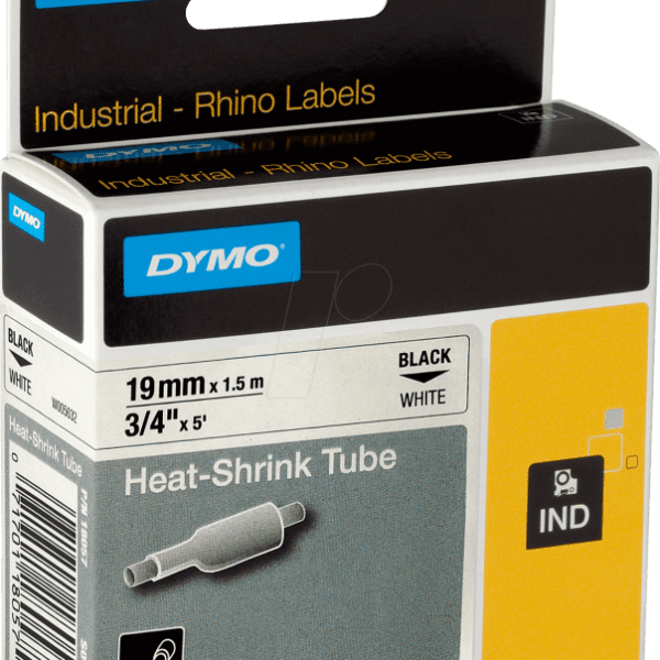 DYMO RHINO HEAT SHRINK TUBE 19MMX1.5M WHITE