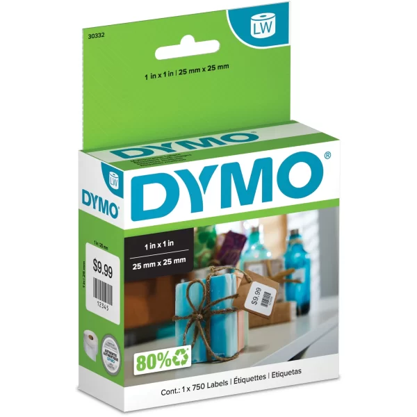DYMO MULTI PURPOSE SQUARE LABEL 25MMX25MM 750 LABELS