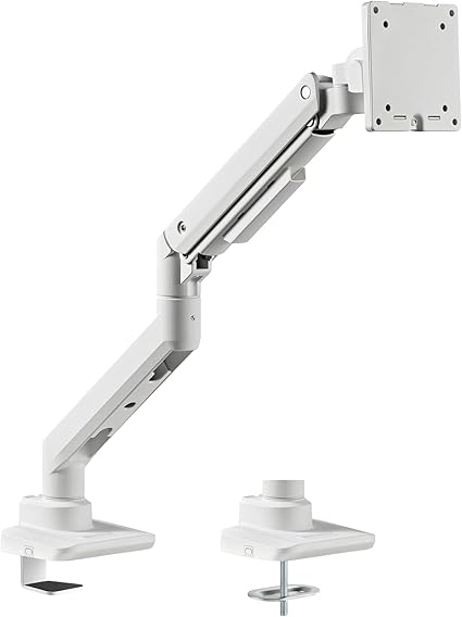 SilverStone Technology ARM14 White Single Monitor Arm with Heavy-Duty Gas Spring Design and Wide adjustability, SST-ARM14