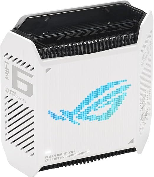 Asus GT6 1 Pack White ROG Rapture GT6 Tri-Band Wi-Fi 6 Mesg Gaming Router, 90IG07F0-MU9A30