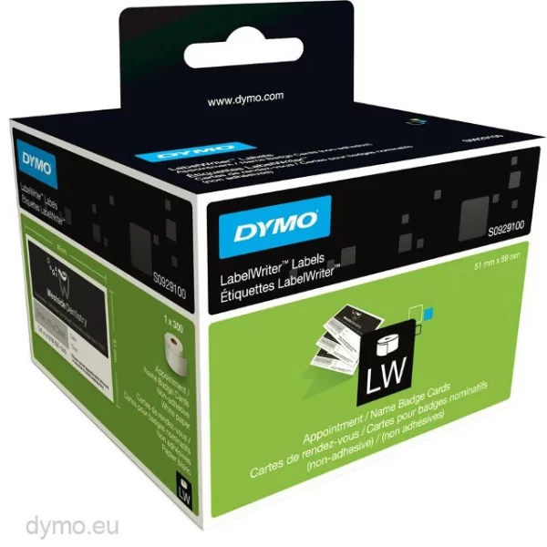 DYMO NON ADHESIVE NAME BADGE CARD 51MMX89MM 300 CARDS