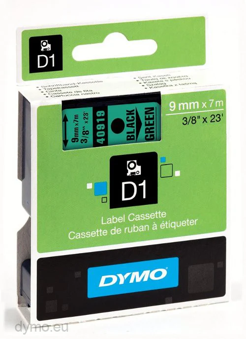 dymo_labelling_tapes_9mmx7m_d1_black_printing_on_green_lable_-40919 (1) dymo labelling tapes 9mmx7m d1 black printing on green lable 40919 1 - DYMO TAPE 9MMX7M GREEN D1 - DYS0720740