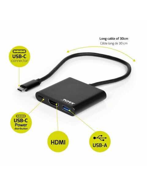 Port Designs Docking Mini Type C Hdmi + USB3 + USB-C Pd