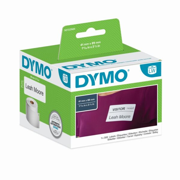 DYMO NAME BADGE 89MMX41MM 300 LABELS WHITE