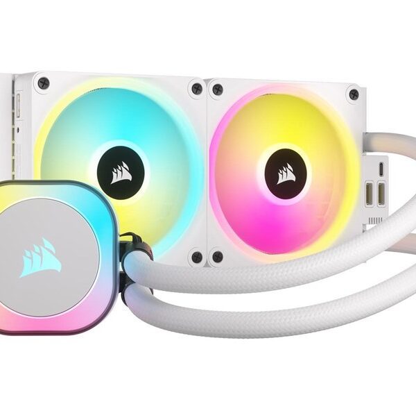 CORSAIR ICUE LINK H100I RGB WHITE AIO, 240MM RADIATOR, LIQUID CPU COOLER