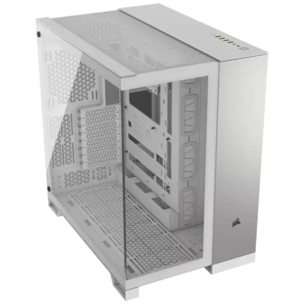 CORSAIR CASE 6500X TEMPERED GLASS MID-TOWER, WHITE/SATIN GRAY ALUMINUM