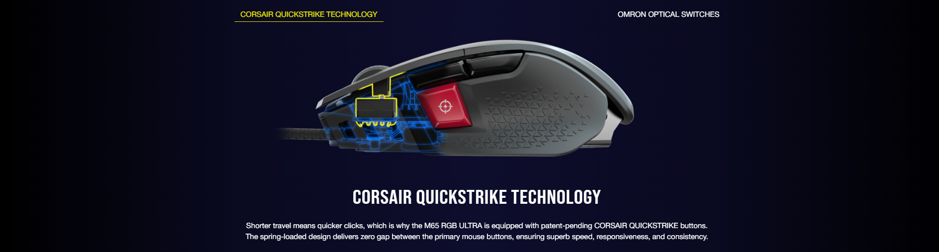 corsairquickstriketechm65rgb 1689584094 - CORSAIR GAMING MOUSE M65 RGB ULTRA TUNABLE FPS (EU)