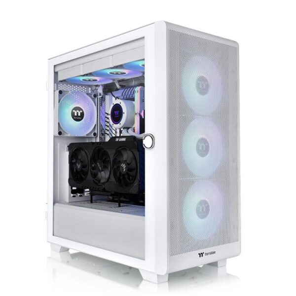 Thermaltake S250 TG ARGB Mid Tower Chassis,Snow White,CA-1Y6-00M6WN-00