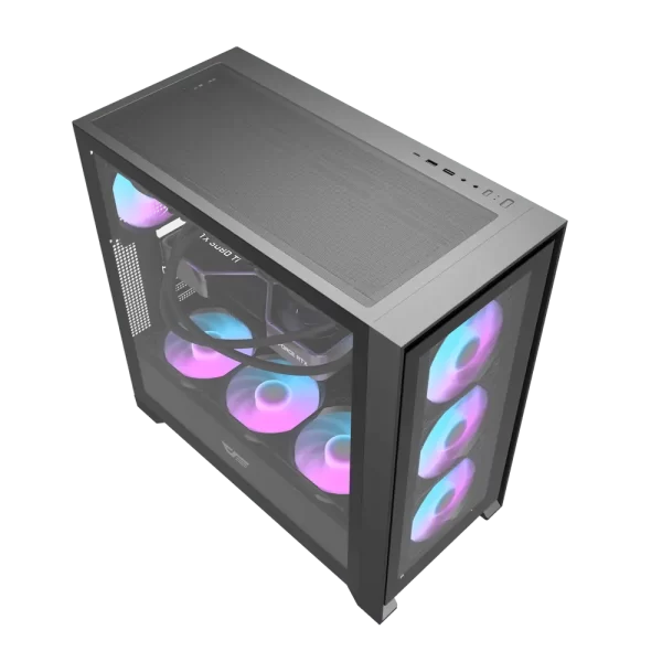 Dark Flash DRX90 Glass Black  ATX case with 4 ARGB fans pre-installed