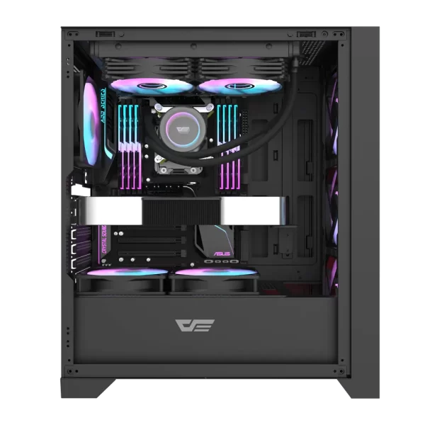 Dark Flash DRX70 Glass Black  ATX case with 4 ARGB fans pre-installed