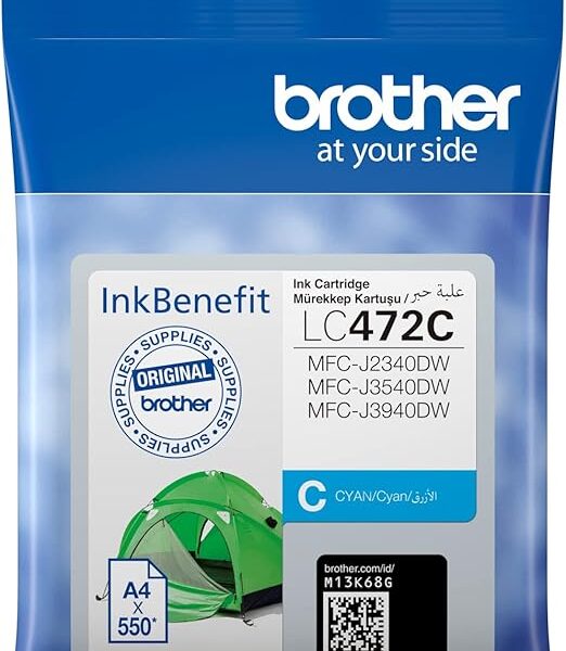 Brother Genuine LC472C Cyan Printer Ink Cartridge
