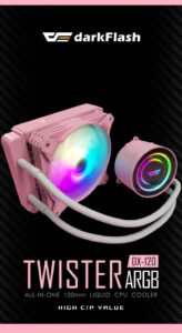 DX120 PINK 6 scaled e1729676159145 - DARKFLASH Twister DX120 Liquid CPU Cooler | DX120-PINK