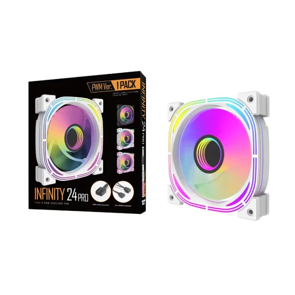 DARKFLASH INF 24 Pro PWM  3 IN 1 ARGB Fan | INF24-Pro-WHITE