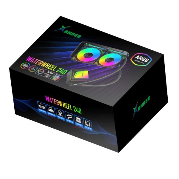 Xander WaterWheel 240mm ARGB Liquid Cooling - Black