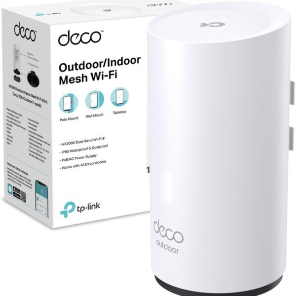 TP-Link Deco X50-Outdoor/Indoor Whole Home Wi-Fi 6, IP65 dust & water resistance