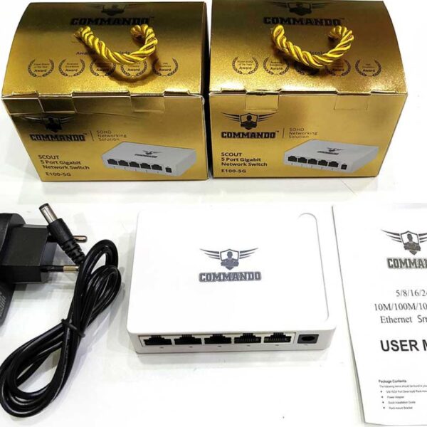 COMMANDO E100-5G UNMANAGED DATA SWITCH | CMD-E100-5G