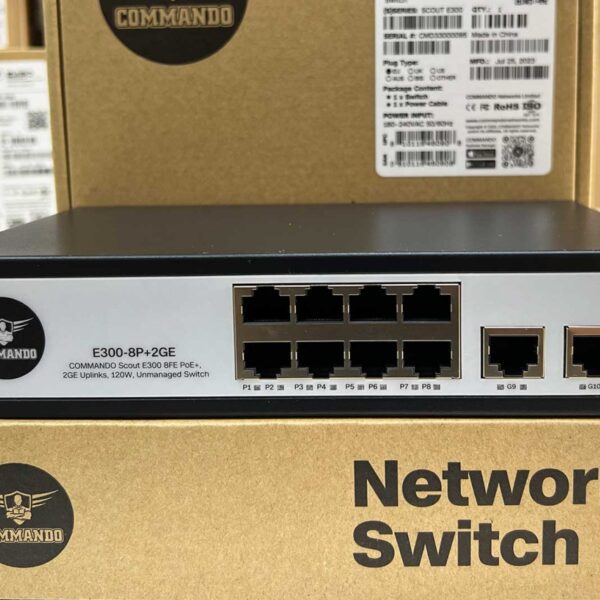 COMMANDO E300-8P+2GE UNMANAGED POE SWITCH | CMD-E300-8P+2GE