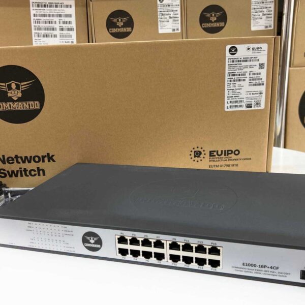 COMMANDO E1000-16P+4CF UNMANAGED POE SWITCH | CMD-E1000-16P+4CF