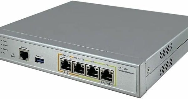 EnGenius Cloud Managed [ESG610] 2.2 GHz Quad-Core SD-WAN VPN Router with Dual-WAN 2.5 GbE, Dual-LAN 2.5 GbE, Auto-VPN, stateful Firewall, and Cellular failover