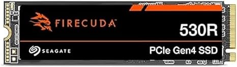 Seagate FireCuda 530R SSD 1TB Internal Solid State Drive - M.2 PCIe Gen4 ×4 NVMe 1.4, speeds up to 7400MB/s, 1100TBW, 1.8M MTBF with Rescue Services (ZP1000GM3A063)