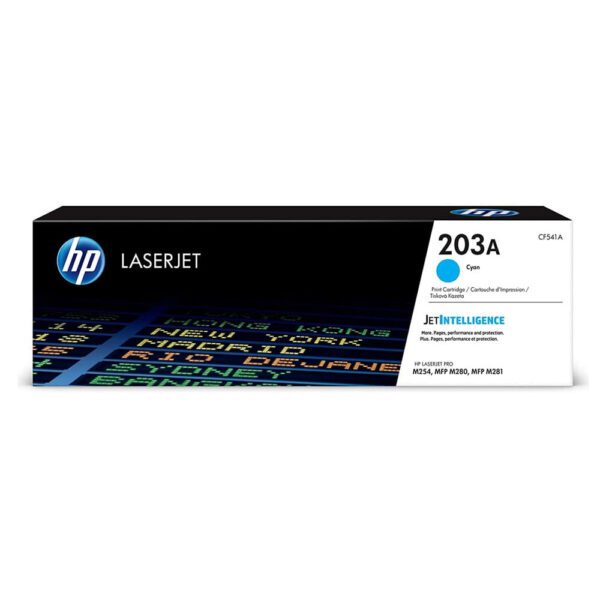 HP 203A Cyan Original LaserJet Toner Cartridge, CF541A