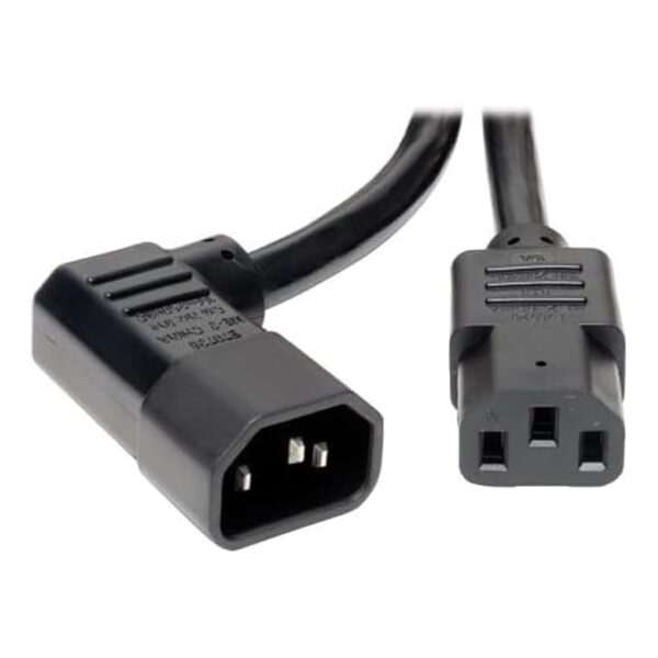 Tripp Lite Heavy-Duty Power Extension Cord 15A, 14AWG (Left Angle IEC-320-C14 to IEC-320-C13, 6-ft.(P005-006-14LA)