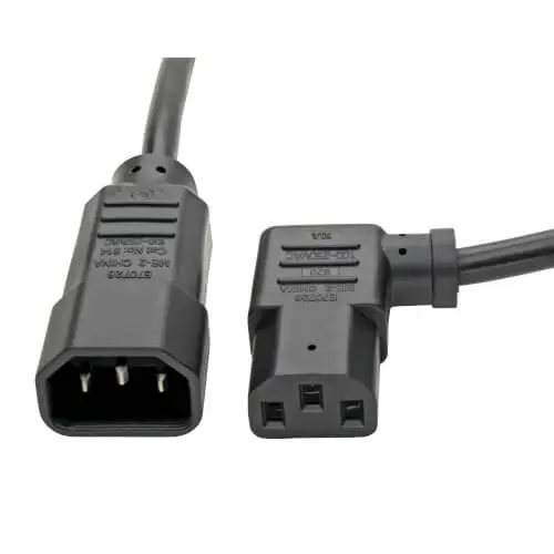 TRIPP LITE P004-002-13LA Power Extension Cord, Left-Angle C13 to C14 PDU Style – 10A, 250V, 18 AWG, 0.61 m Black