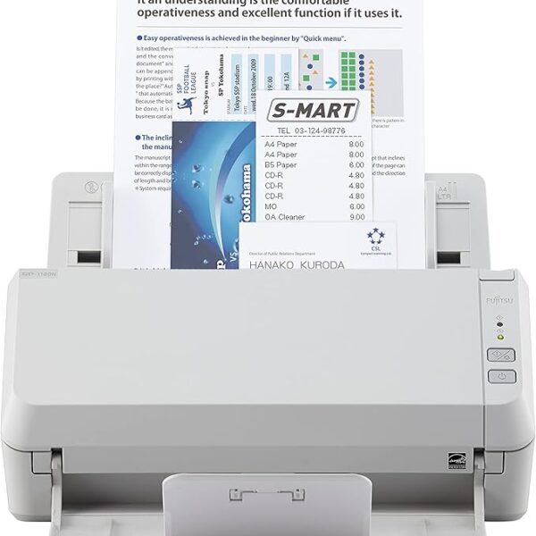 Fujitsu SP-1125N Scanner, Professional 25ppm Ethernet USB 3.2 A4 Duplex ADF Office Scanner
