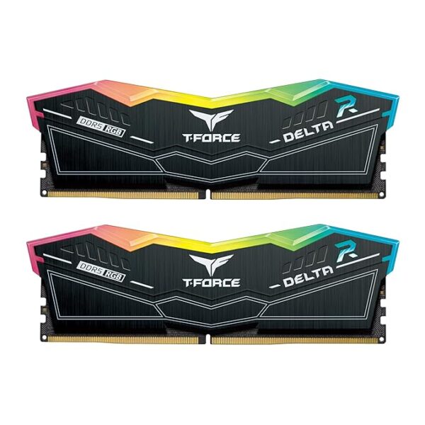 TeamGroup T-Force Delta RGB 2x16GB 6400MHz (6400MT/s) CL40 Black 32GB DDR5 RAM Kit, Desktop Gaming Memory