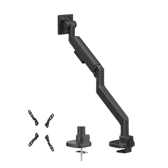 SILVER STONE ARM15, 57” heavy duty monitor arm with heavy duty gas spring design and versatile adjustability | ARM15-BLACK