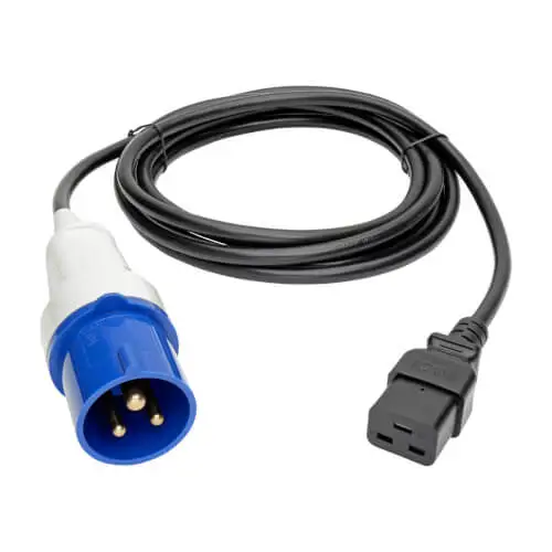 TRIPP LITE P070-010 IEC 309 to C19, Heavy-Duty Extension Cord – 16A, 250V, 16 AWG, 10 ft., Black