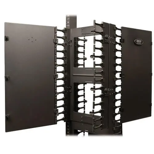srcablevrt12-other02-l srcablevrt12 other02 l - TRIPP LITE SRCABLEVRT12 SmartRack 12-in. (30.48 cm) Width High Capacity Vertical Cable Manager – Double finger duct with cover