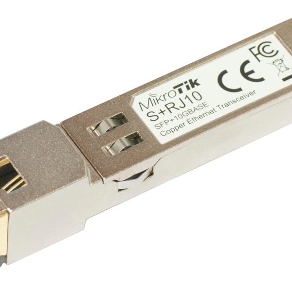 Mikrotik S+RJ10 10GBASE-T 10 Gbps Ethernet Module for SFP+ Ports, Up to 30m, 5 GHz, RouterOS Compatible