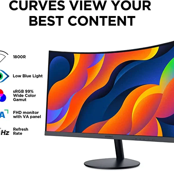 KOORUI 27-Inch Computer Curved Monitor 1500R FHD 1920 x 1080 75Hz 27N5CA