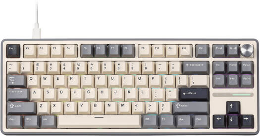 RK Royal Kludge R87 Pro TKL Wired Gaming Keyboard Half Grey | R87Pro