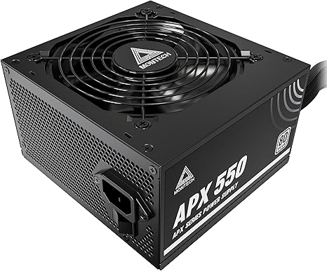 MONTECH APX 550W-Non-Modular Power Supply-80 Plus White Certified-Intel ATX12V-DC-to-DC Converter Technology