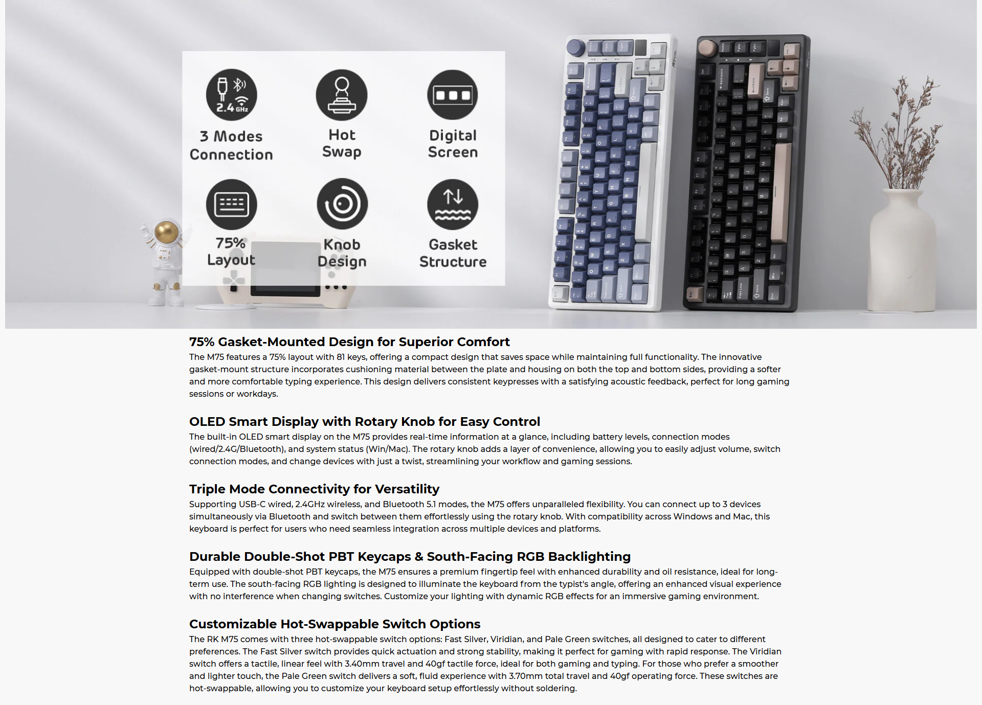8d7471f0e02e02436c7416fb1210d886 - RK Royal Kludge M75 75% Wireless Gaming Keyboard Phantom | M75