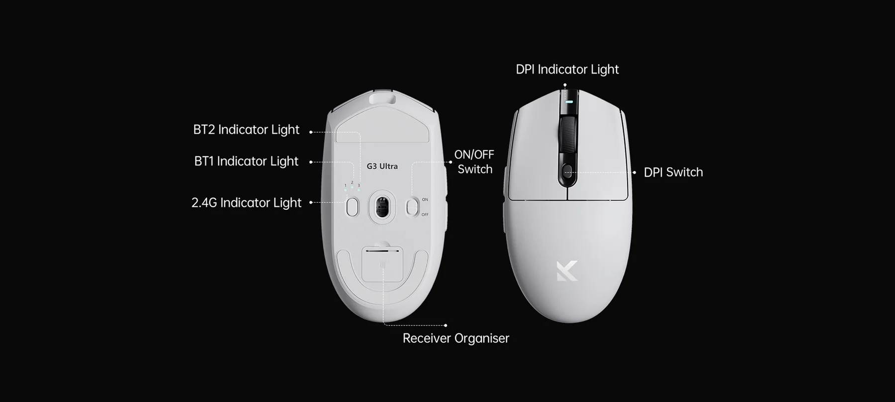 G3 1 - MCHOSE G3 Dual 8K High-Performance Wireless Gaming Mouse