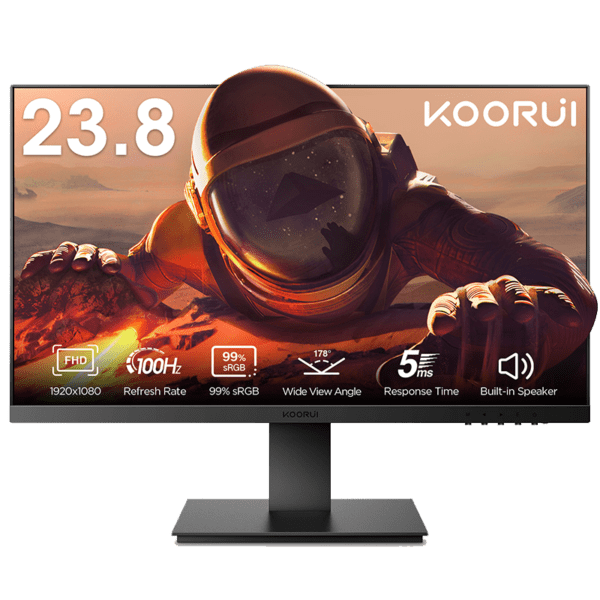 KOORUI 24-Inch Computer Monitor IPS FHD 1920 x 1080 100Hz 5ms P02