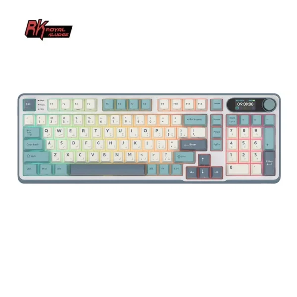 RK Royal Kludge S98 Wireless RGB Mechanical Gaming Keyboard - Chartreuse Switch, Eng/Ara Layout, Light Cloud