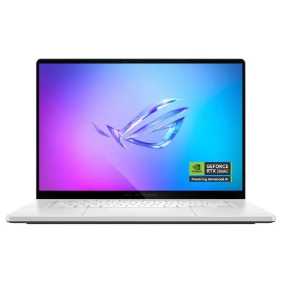 Asus ROG Zephyrus G16 GU605CR-QR216W Gaming Laptop Intel Core Ultra 9 285H Processor 64GB RAM 1TB SSD Storage NVIDIA RTX 5070 Ti 12GB Graphics 16 inch OLED WQXGA Display English Arabic Keyboard White Operating System Windows 11 Home with Rog Sleeve