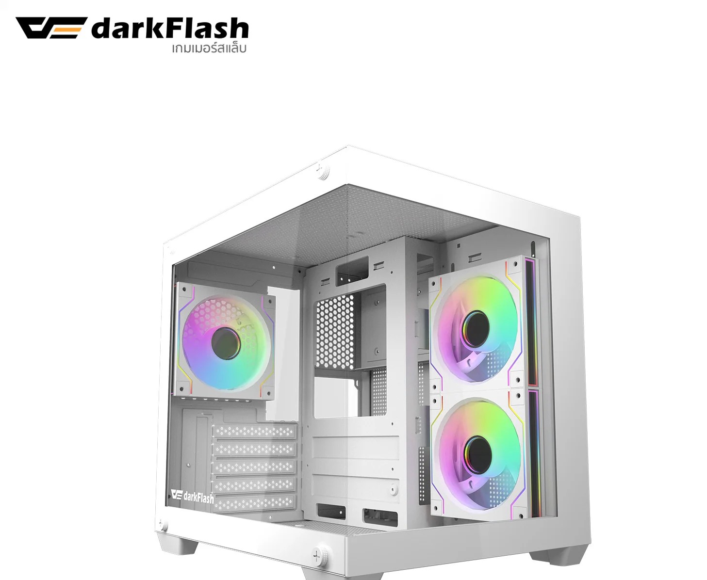 1_3 1 3 - DARKFLASH D275M WHITE CASE WITH INF24T 3 ARGB FANS White