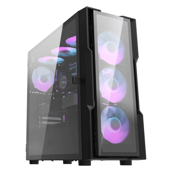 DARKFLASH DK431 FRONT GLASS EATX CASE BLACK