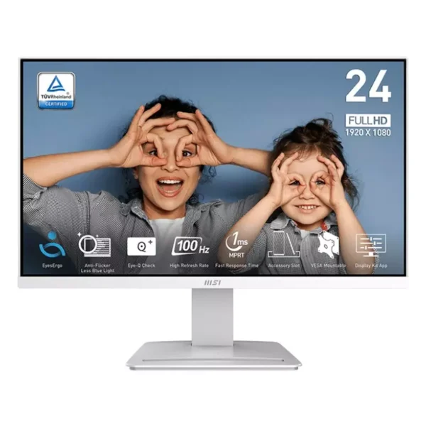 MSI PRO MP2412W 24" VA, FHD, 100Hz, 1ms, Business Monitor - White | 9S6-3BA9CH-077