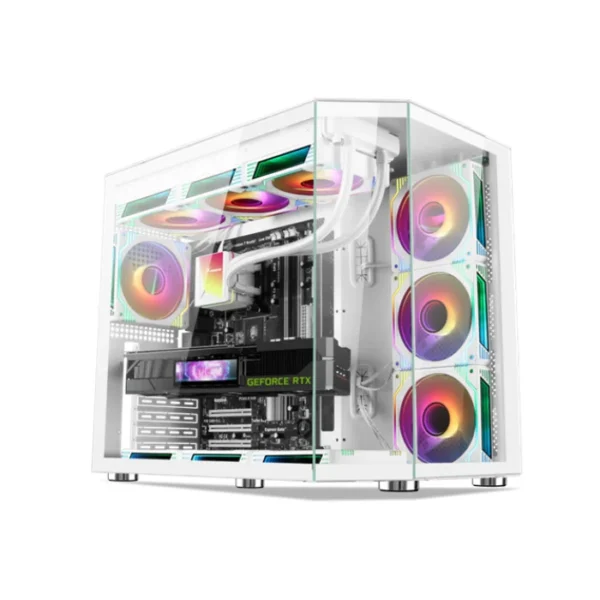 Xander Crystal 7 ARGB Fan Mid Tower White Gaming Case
