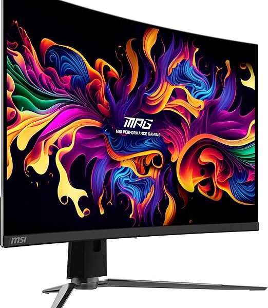 MSI MPG 321CURX QD-OLED 32-inch 3840 x 2160 (UHD) Computer Monitor, 240Hz, Adaptive-Synch, HDMI, DP Port, VESA Mountable, Tilt, Speaker, 0.03ms, Black