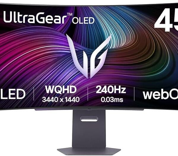LG 45" 45GX90SA-B.AMA - OLED 240Hz WQHD Curved Smart Gaming Monitor with 240Hz