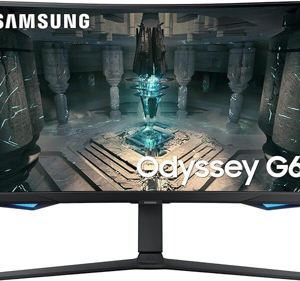 Samsung Odyssey G6 32-Inch Curved QHD 240Hz 1ms Smart Gaming Monitor With Speakers, HDMI 2.1,Display Port-LS32BG650EMXUE