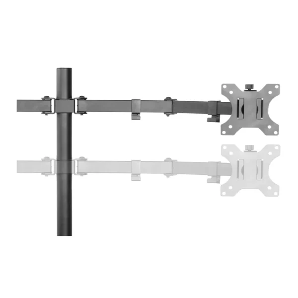 SkillTech Single Pole Dual-Monitor Steel Articulating Monitor Arm